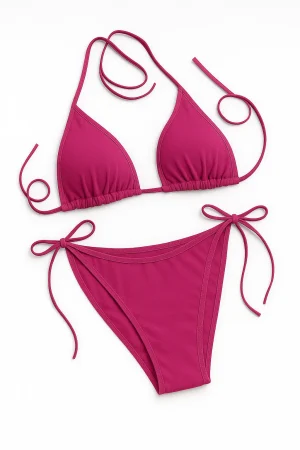 بیکینی دو تیکه سرخابی